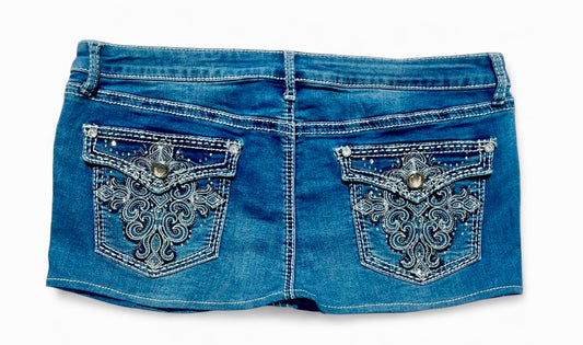 Sparkly Back Pocket Denim Mini Skirt ♡