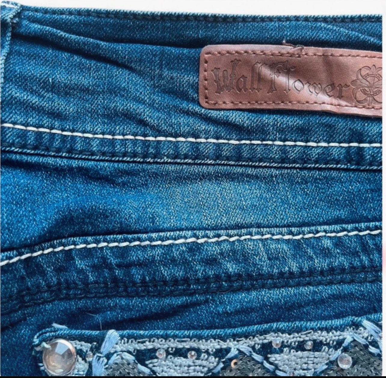Wallflower Embroidered Denim Mini Skirt ♡