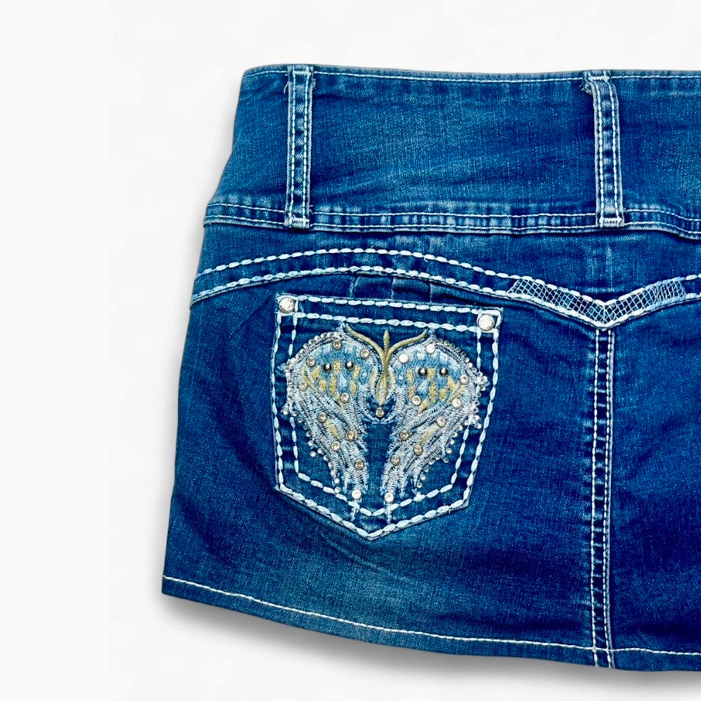 Angel Heart Denim Mini Skirt ♡