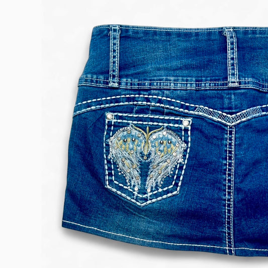 Angel Heart Denim Mini Skirt ♡