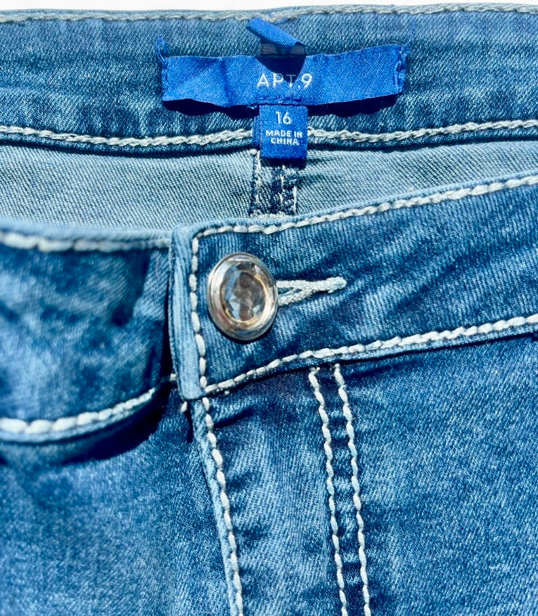 Sparkly Back Pocket Denim Mini Skirt ♡