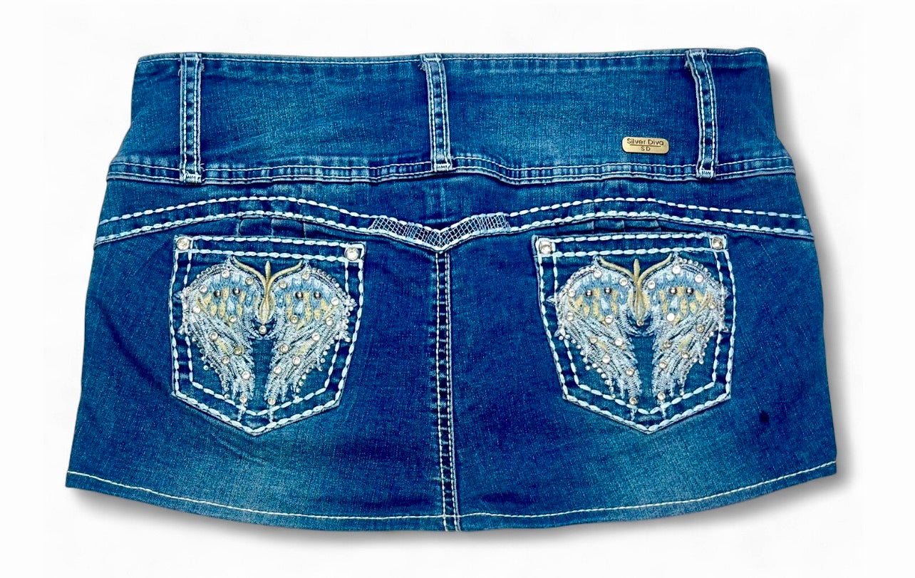 Angel Heart Denim Mini Skirt ♡