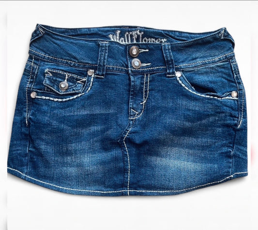 Wallflower Embroidered Denim Mini Skirt ♡