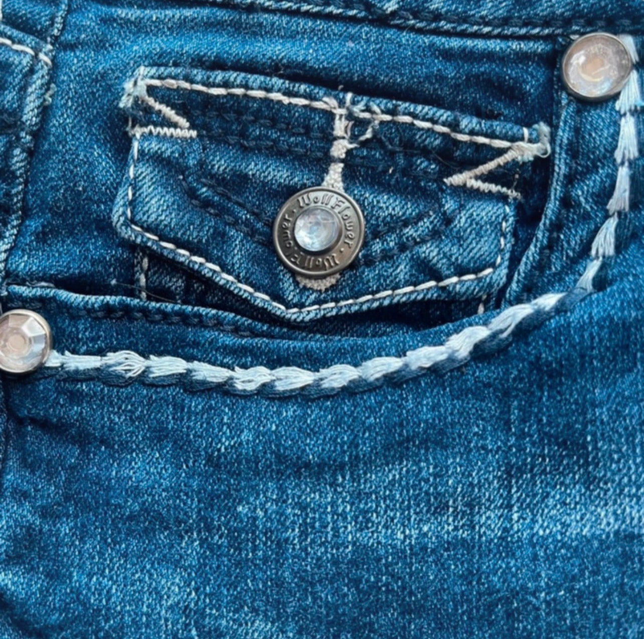 Wallflower Embroidered Denim Mini Skirt ♡