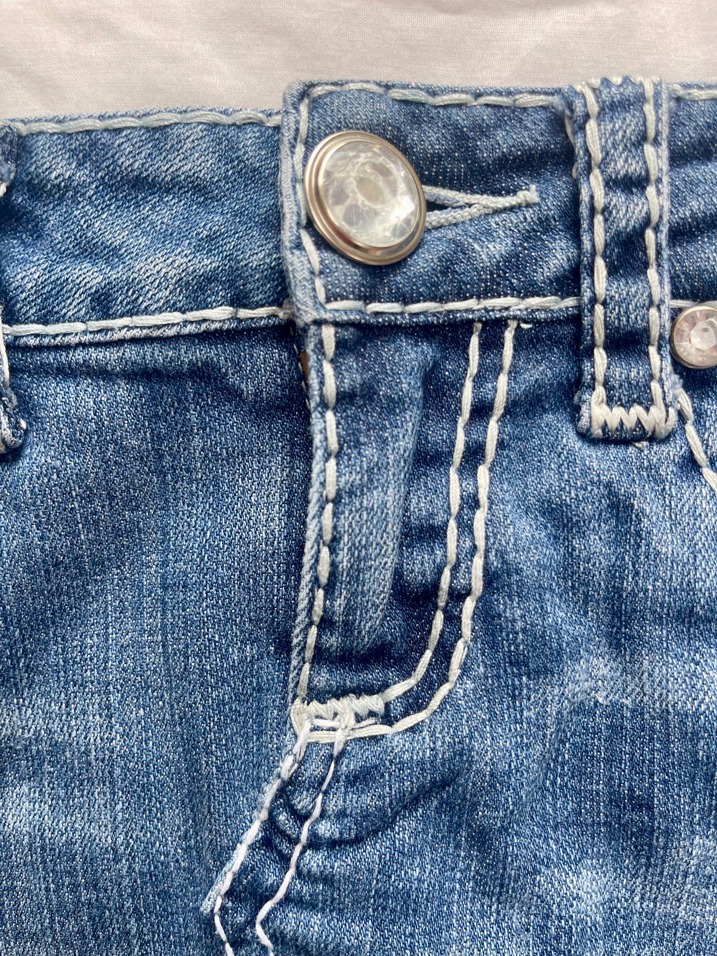 Vintage LA Idol Embellished Y2K Denim Mini Skirt